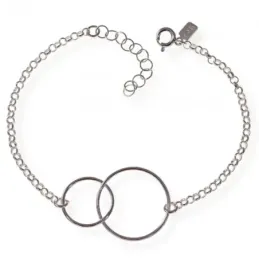 Pulsera plata Ley 925m Karma doble 17.5cm. cierre reasa mujer [AC1177]
