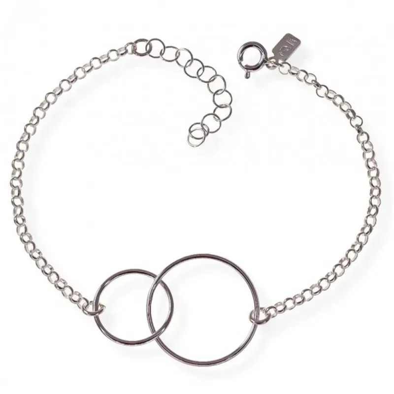 Pulsera plata Ley 925m Karma doble 17.5cm. cierre reasa mujer [AC1177]