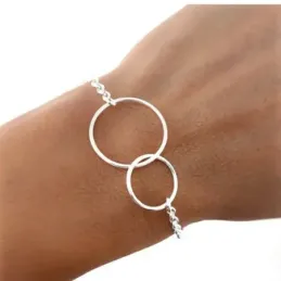Pulsera plata Ley 925m Karma doble 17.5cm. cierre reasa mujer [AC1177]