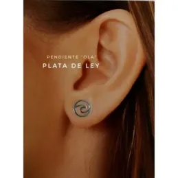 Pendientes plata Ley 925m motivo ola 1cm. cierre presión mujer [AC1196]