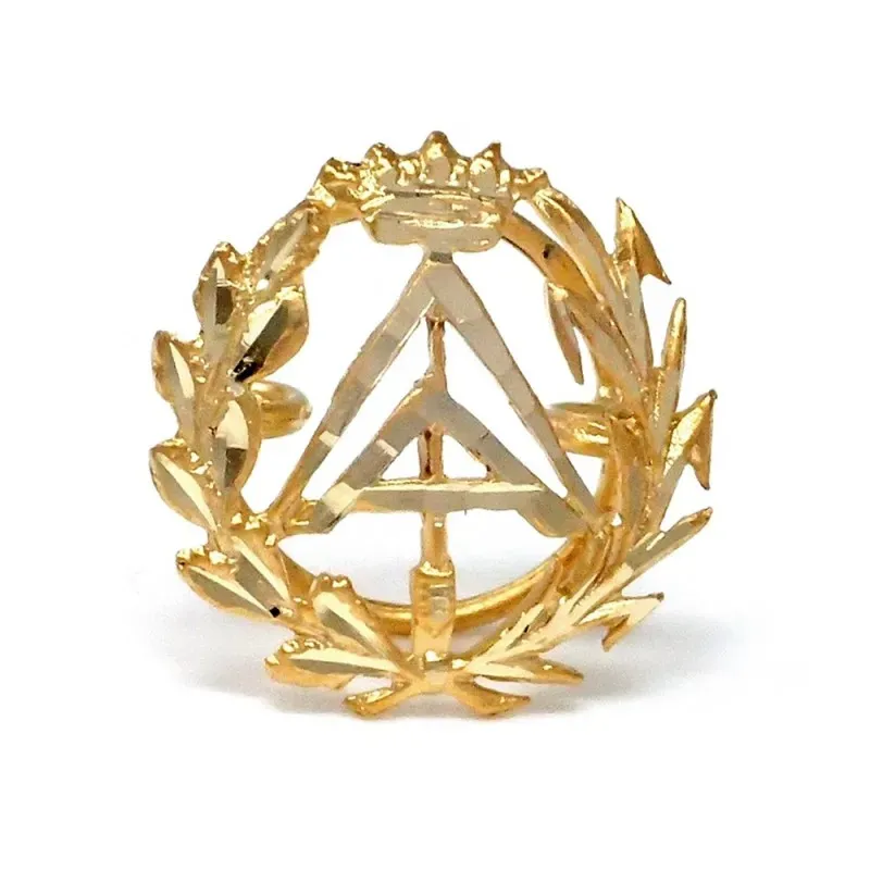 Pin solapa Aparejador oro 18k insignia profesional 16mm.