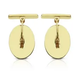 Gemelos oro 18k oval 18mm. mate y brillo 4 surcos hombre
