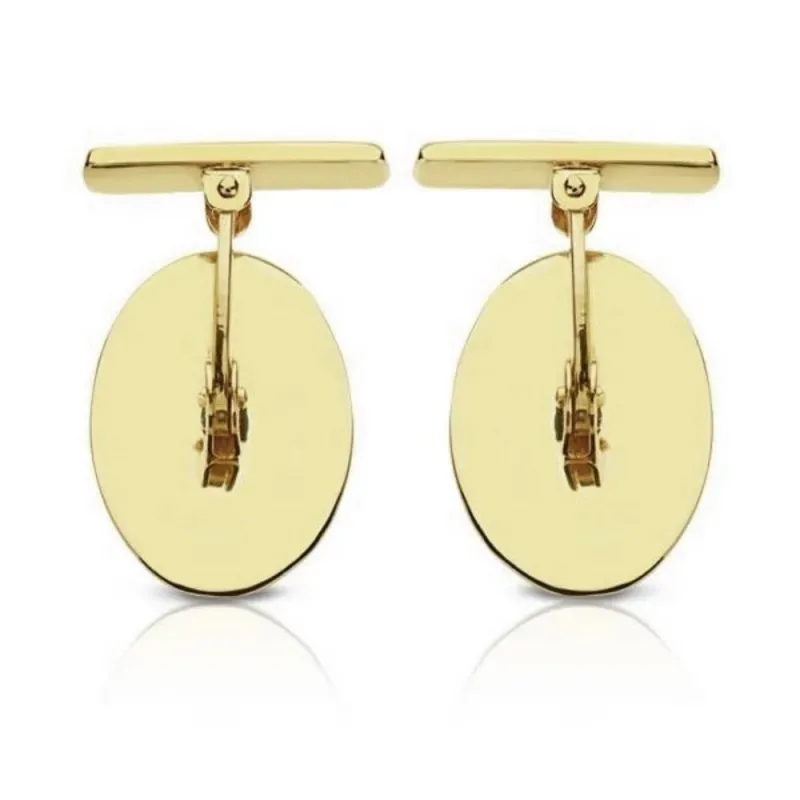 Gemelos oro 18k oval 18mm. mate y brillo 4 surcos hombre