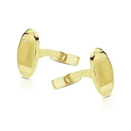 Gemelos oro 18k oval 18mm. mate y brillo 4 surcos hombre