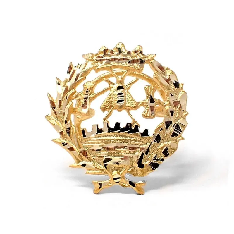 Insignia profesional Económicas oro 18k escudo pin solapa 17.6mm.
