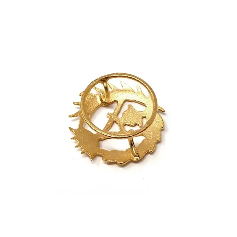 Insignia profesional Arquitectura oro 18k escudo pin solapa 16.6mm.