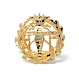 Insignia profesional Telecomunicaciones oro 18k escudo pin solapa 15.7mm.