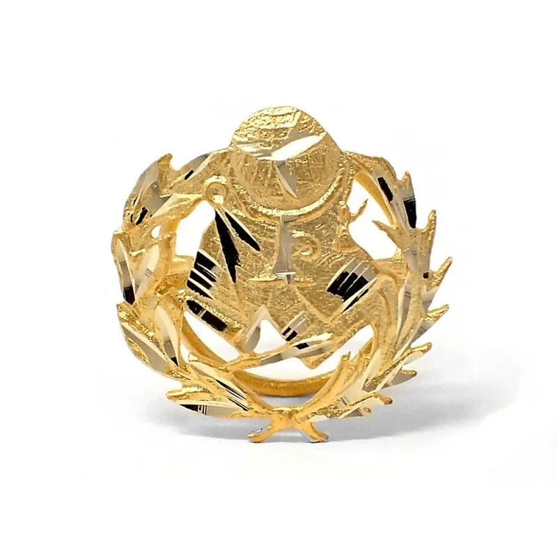 Insignia profesional Magisterio oro 18k escudo pin solapa 15.2mm.