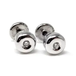 Pendientes Oro Blanco 18k modelo Tu Diamante (2 Diamantes 1,60mm. 0,04cts.) Medida: 4,65mm.