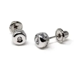 Pendientes Oro Blanco 18k modelo Tu Diamante (2 Diamantes 1,60mm. 0,04cts.) Medida: 4,65mm.