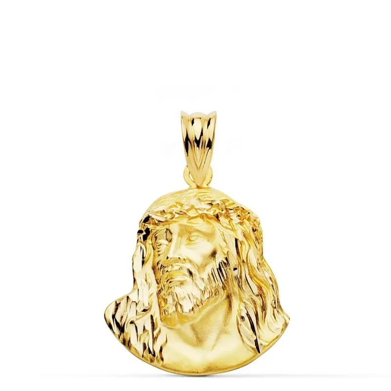Cabeza rostro Cristo oro 18k Murillo 23mm. unisex