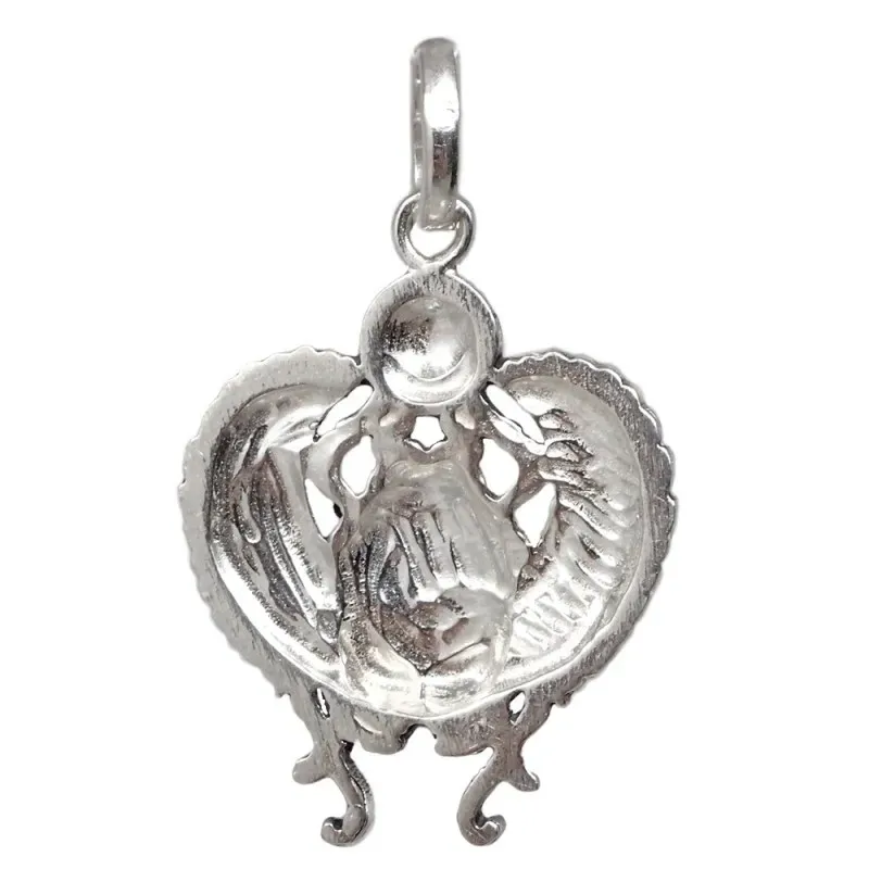 Colgante plata Ley 925m escarabajo egipcio 28mm. detalles tallados