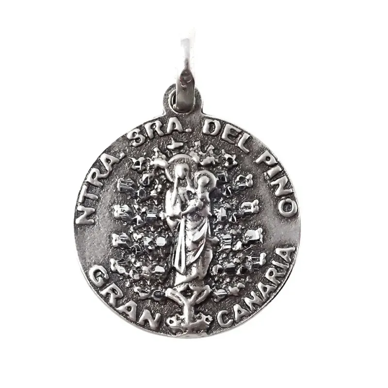 Virgen del Pino Gran Canaria medalla plata Ley 925m. unisex 21 mm. Co