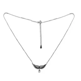 Gargantilla plata Ley 925m mujer 45 cm. rodiada colgante alas 30 mm.