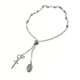 Rosario Pulsera Primera Comunión  medalla Virgen Milagrosa Plata Ley