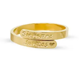 Anillo Siempre Juntas Sortija en Plata de Ley 925m chapada oro dos ba