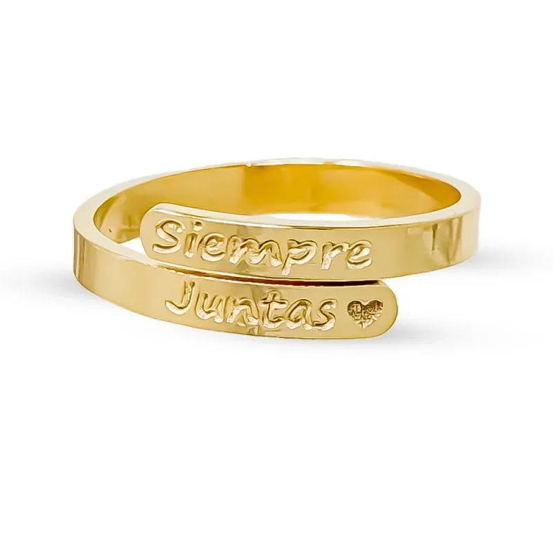 Anillo Siempre Juntas Sortija en Plata de Ley 925m chapada oro dos ba