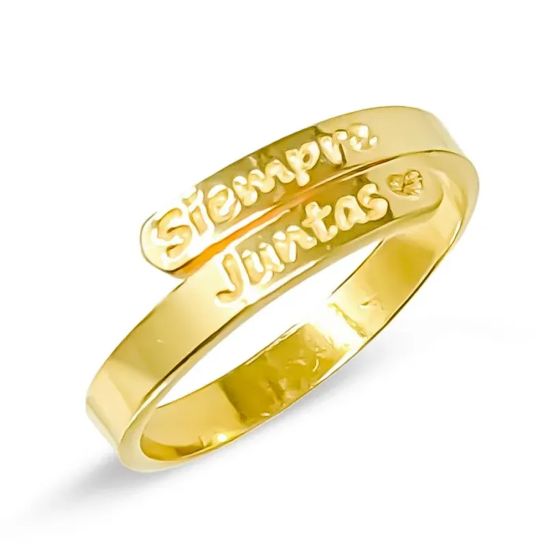 Anillo Siempre Juntas Sortija en Plata de Ley 925m chapada oro dos ba