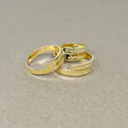 Anillo Siempre Juntas Sortija en Plata de Ley 925m chapada oro dos ba