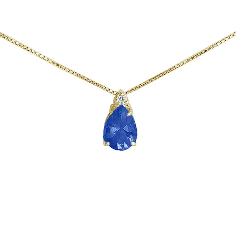 Gargantilla oro 18k colección Praga diamante brillante 0.03ct. zafiro