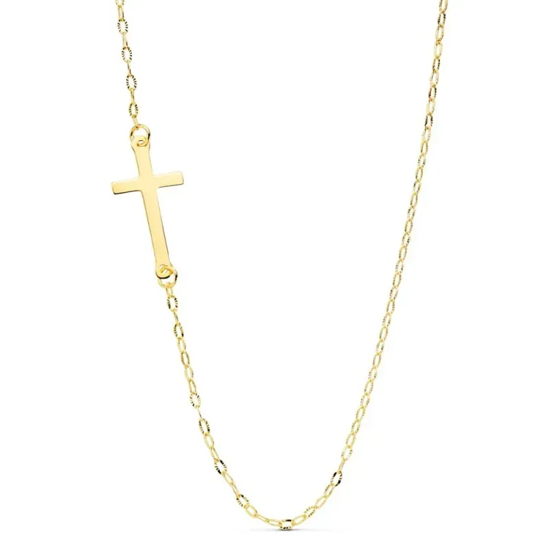 Gargantilla oro 18k cruz 42cm. [AA1873]