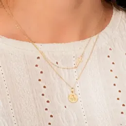 Gargantilla oro 18k cruz 42cm. [AA1873]