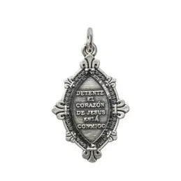 Medalla plata Ley 925m. maciza Corazón de Jesús 19mm. DETENTE EL CORA