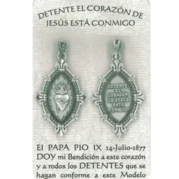 Medalla plata Ley 925m. maciza Corazón de Jesús 19mm. DETENTE EL CORA