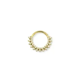 Aro Pendiente Piercing Medio Par Plata Ley 925m chapado oro 10 mm. co