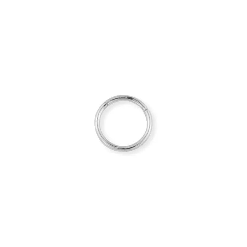 Aro Pendiente Piercing Medio Par en Plata de Ley 925m de 10 mm. liso