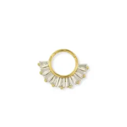 Aro Pendiente Piercing Medio Par Plata Ley 925m chapado oro 10 mm. ci