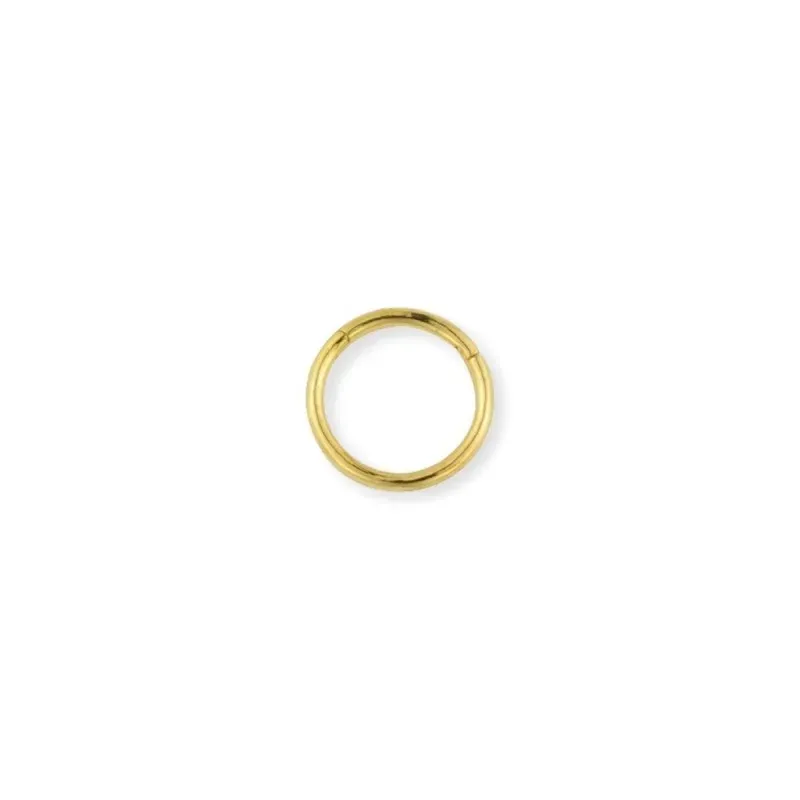 Aro Pendiente Piercing Medio Par en Plata de Ley 925m chapado oro con