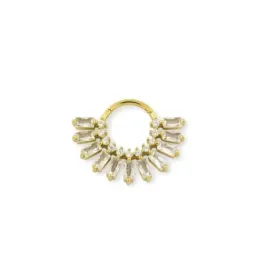 Aro Pendiente Piercing Medio Par Plata Ley 925m chapado oro 10 mm. ci