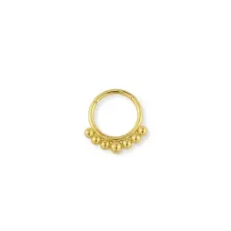 Aro Pendiente Piercing Medio Par Plata Ley 925m chapado oro con 10 mm