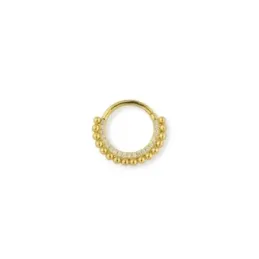 Aro Pendiente Piercing Medio Par Plata Ley 925m chapado oro con 10 mm