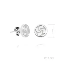 Lauburu Pendientes en Plata de Ley 925m amuleto con 10 mm. fondo de n