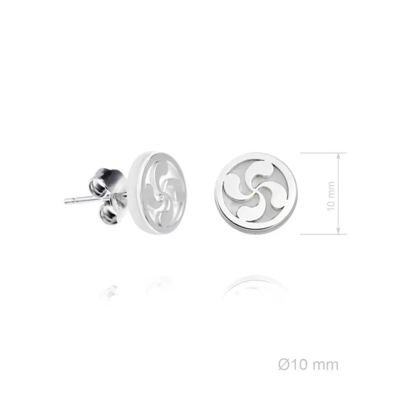Lauburu Pendientes en Plata de Ley 925m amuleto con 10 mm. fondo de n