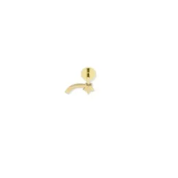 Pendiente Piercing Medio Par en Plata de Ley 925m chapado oro con 7 m
