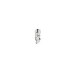 Pendiente Piercing Medio Par Plata de Ley 925m de 7 mm. con tres circ