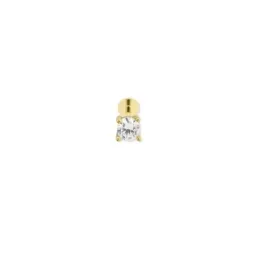 Pendiente Piercing Medio Par Plata de Ley 925m chapado oro 4 mm. circ