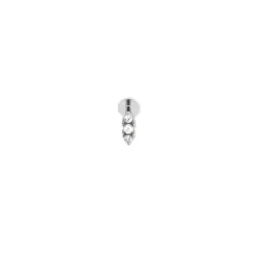Pendiente Piercing Medio Par en Plata de Ley 925m de 5.5 mm. dos circ