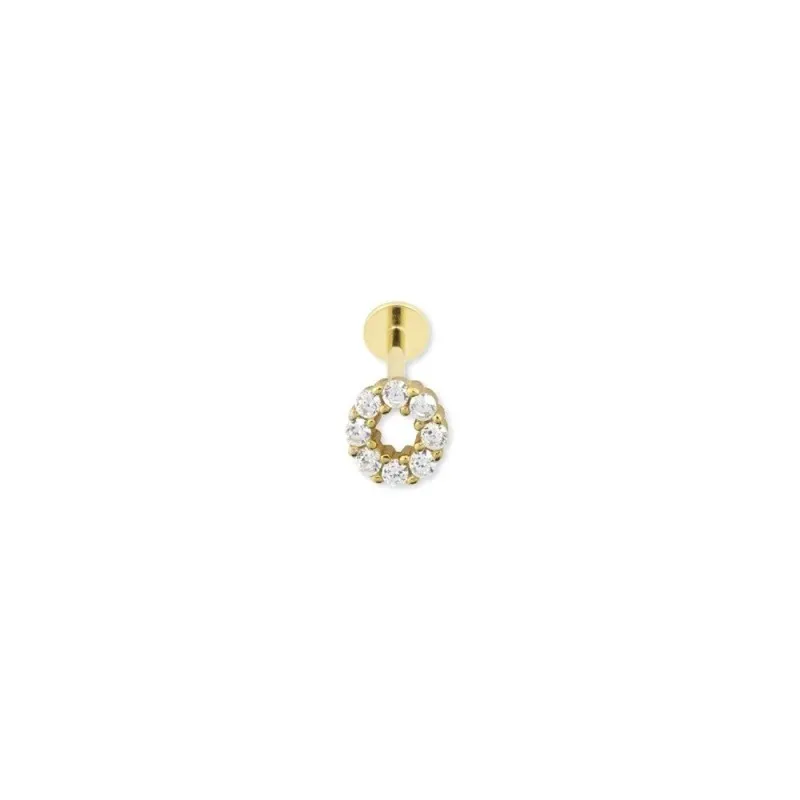 Pendiente Piercing Medio Par en Plata de Ley 925m chapado oro 5 mm. c