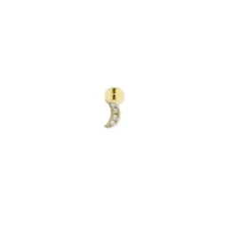 Pendiente Piercing Medio Par en Plata de Ley 925m chapado oro con 5 m