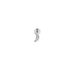 Pendiente Piercing Medio Par en Plata de Ley 925m de 5 mm. luna con c