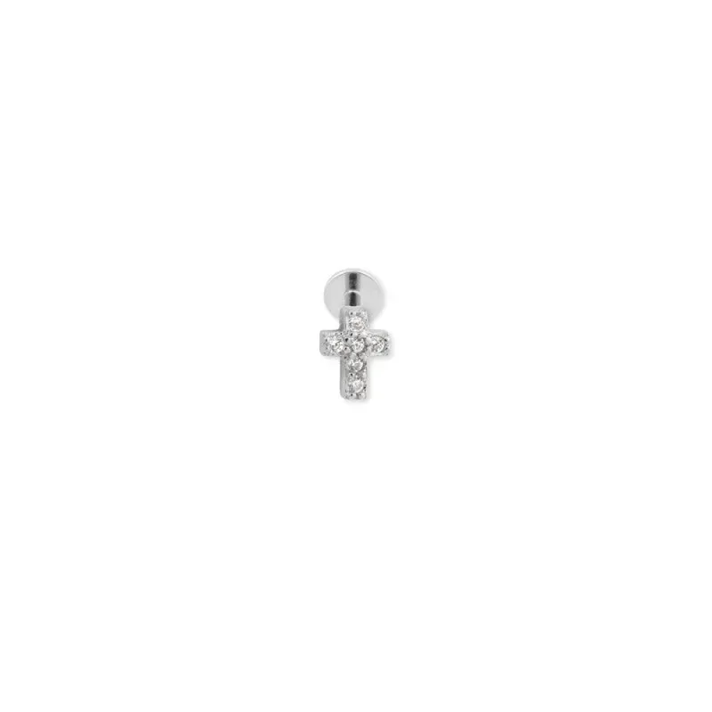 Pendiente Piercing Medio Par en Plata de Ley 925m de 5.2 mm. forma cr