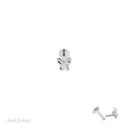 Pendiente Piercing Medio Par en Plata de Ley 925m de 4 mm. forma mari