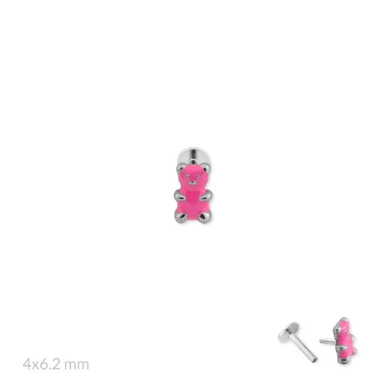 Pendiente Piercing Medio Par en Plata de Ley 925m de 6.2 mm. forma os