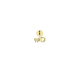 Pendiente Piercing Medio Par en Plata de Ley 925m chapado oro con 6 m