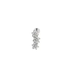 Pendiente Piercing Medio Par en Plata de Ley 925m de 10.3 mm. con cir