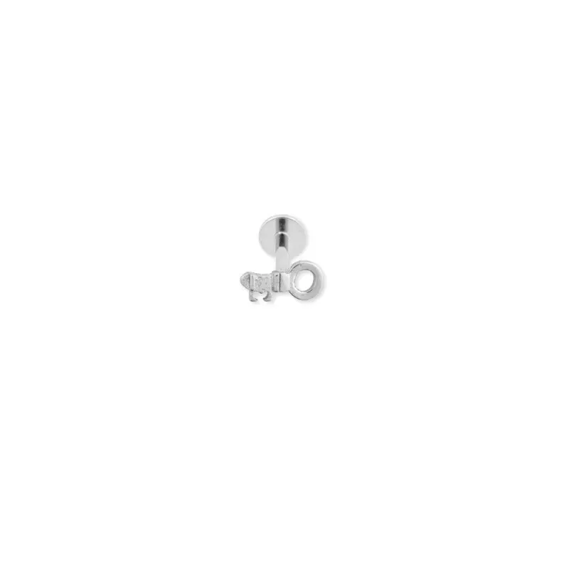 Pendiente Piercing Medio Par en Plata de Ley 925m de 6 mm. forma de l